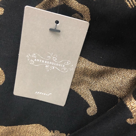Anthropologie Eyedoll Gold Panther Dress 00 - Picture 5 of 6